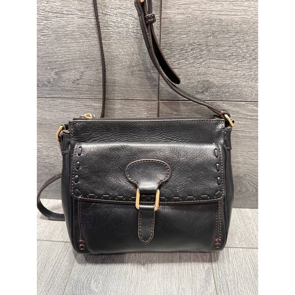 Dooney & Bourke Florentine Leather Binocular Crossbody Whipstitch bag B000545 - Picture 1 of 14